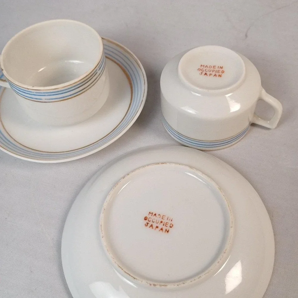 Sets Of 2 Occupied Japan Demitasse Cup and Saucer Tea Expresso Collectibles VTG